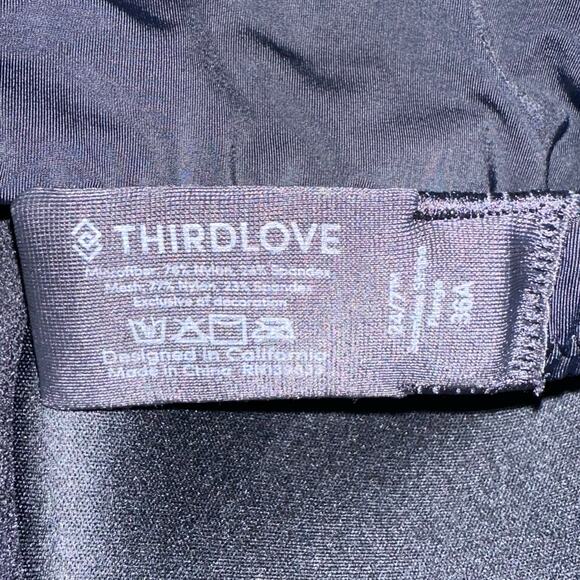 ThirdLove 24/7 Black Seamless Stripe Plunge Bra Size 36A - Picture 2 of 8